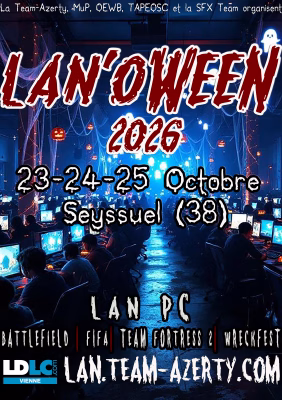LAN'Oween 2026 – LAN Fun les 23-24-25 octobre au sud de Lyon !